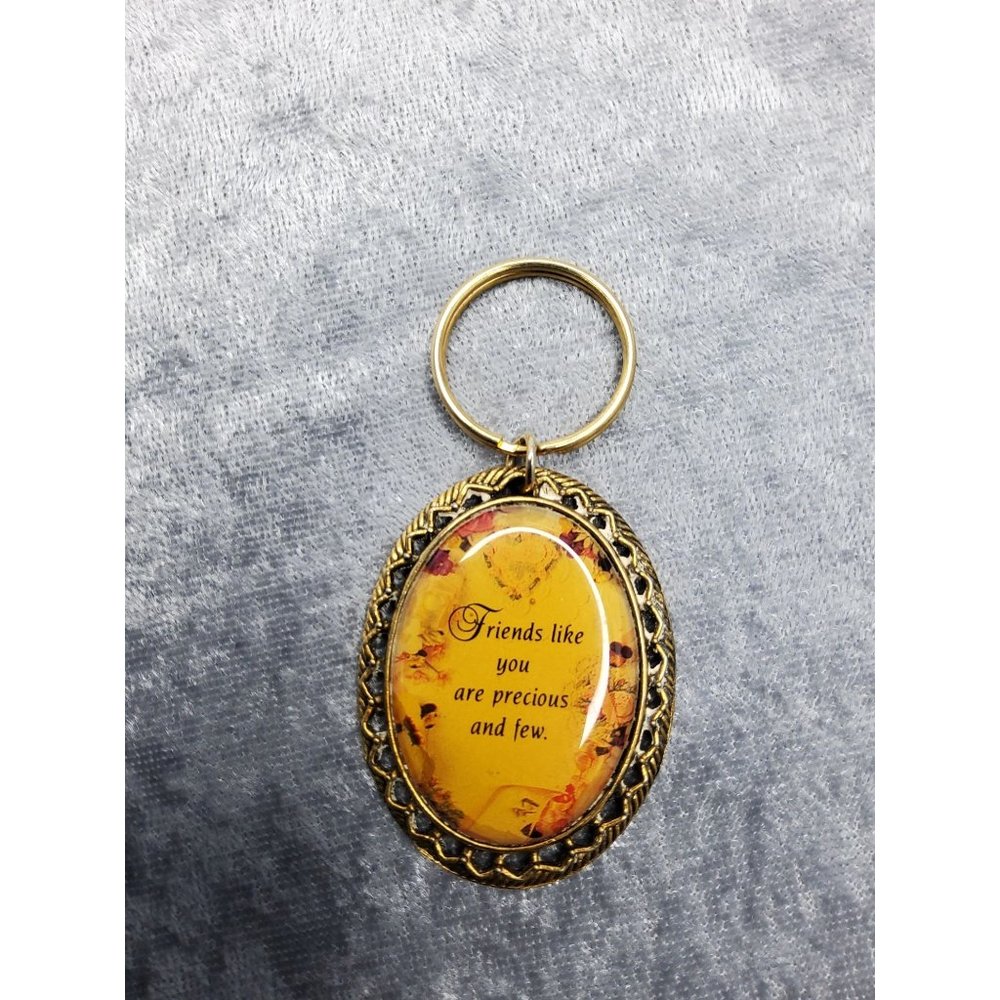 vintage paula antiqued gold tone "friends like you are precious" medallion/penda